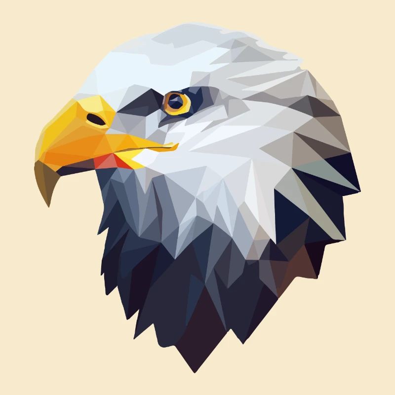 Stylized, geometric eagle