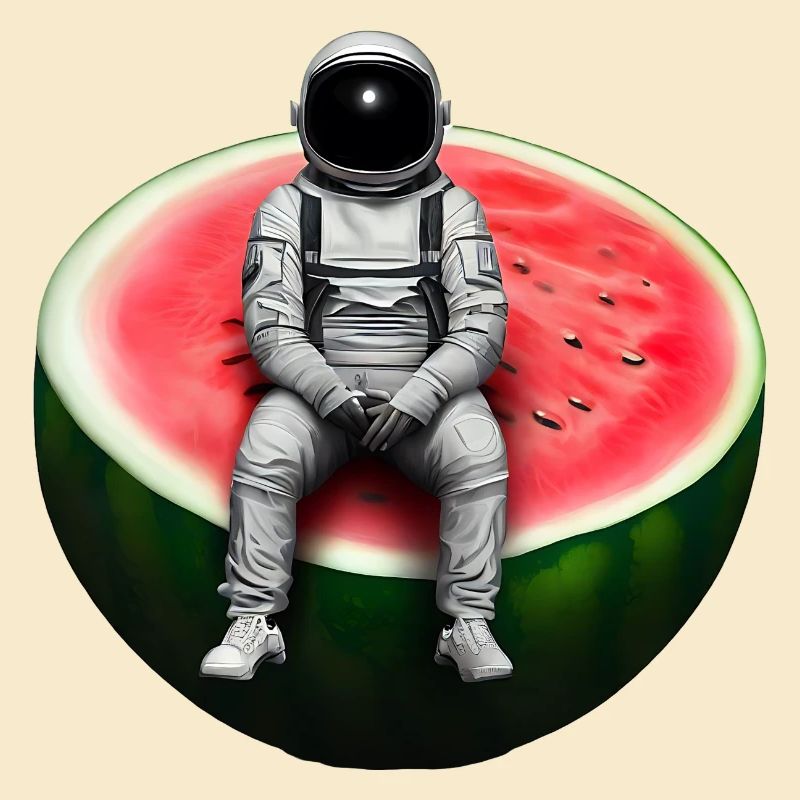 Astronaute sur pastèque