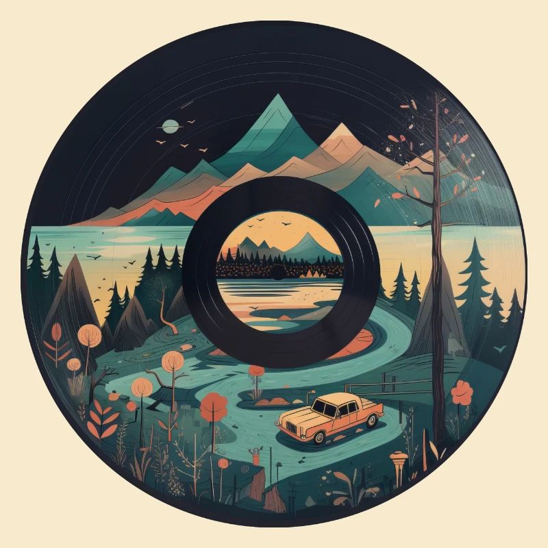 camping caravan in mountain landscape with