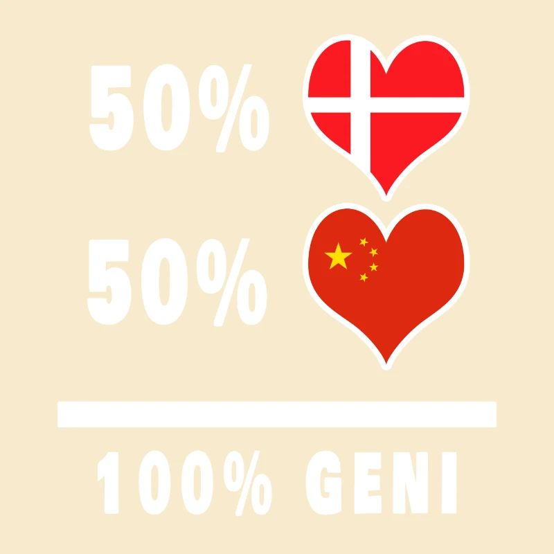China and Denmark 100% genius flag