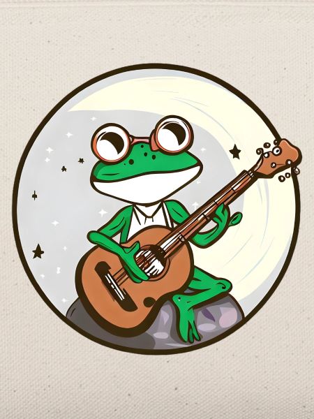 Mondschein Frosch mit Gitarre