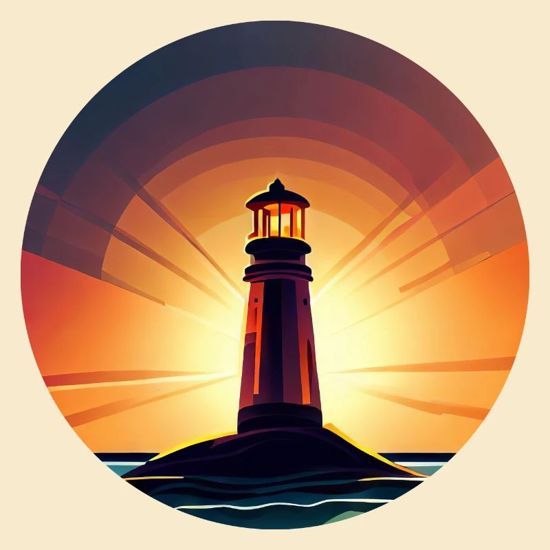 Leuchtturm bei Sonnenuntergang Romantisch