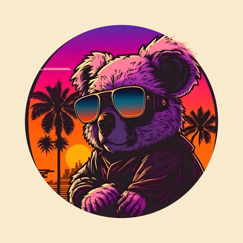 Synthwave Koala Sunset