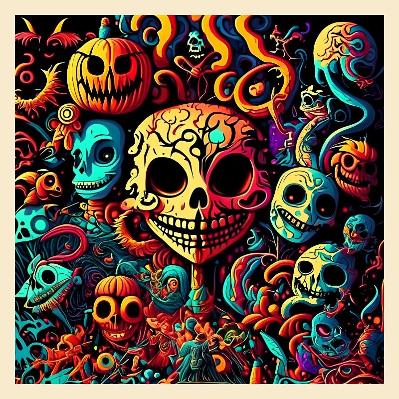 Psychedelic Halloween pattern