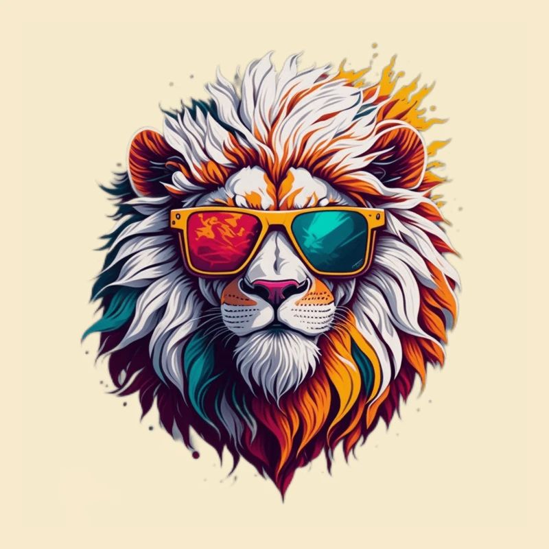 Neon Sunglass Lion