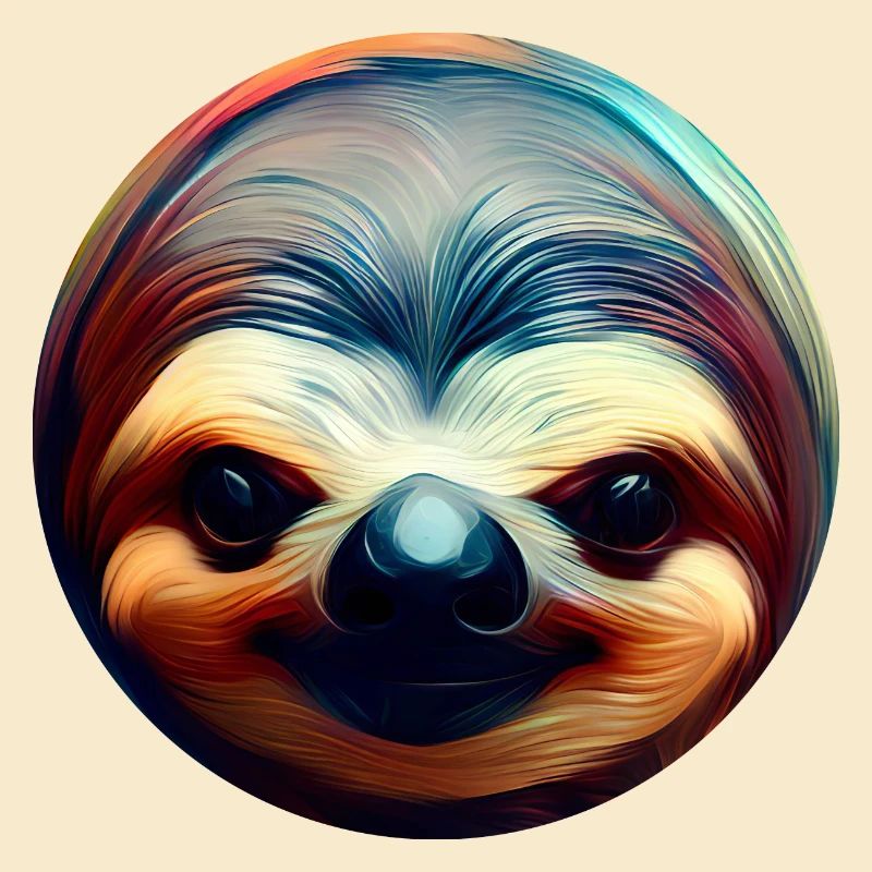 Colorful Abstract Sloth, Creative Animal Design