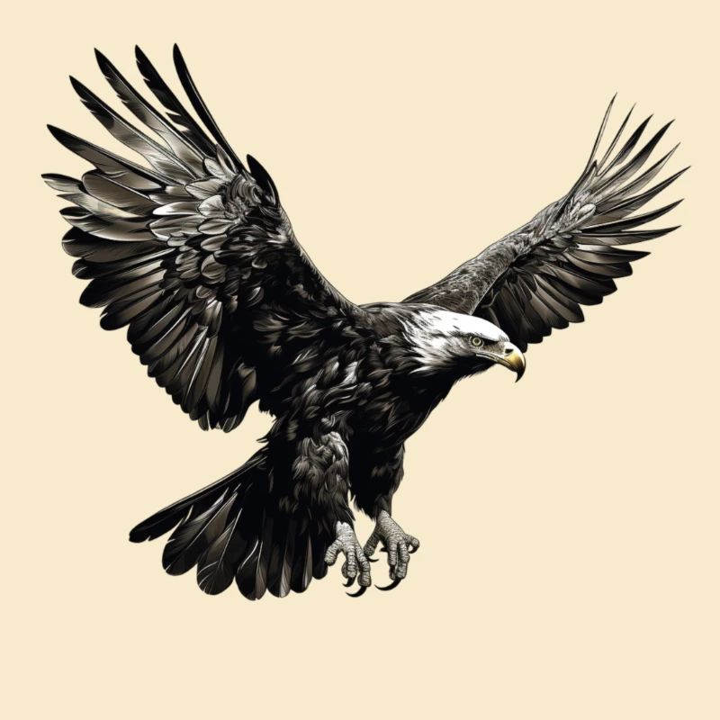 Eagle on its way to land