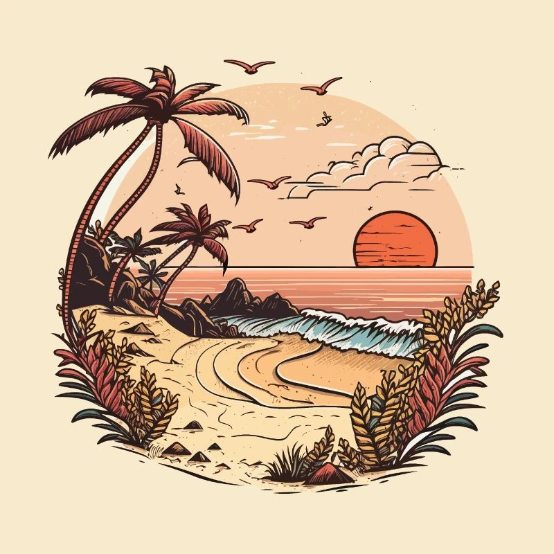 Coucher de soleil sur la plage