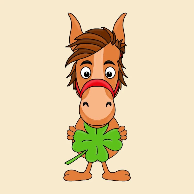 KLEEBLATT - PFERD - PONY - GLÜCKSBRINGER - TIER