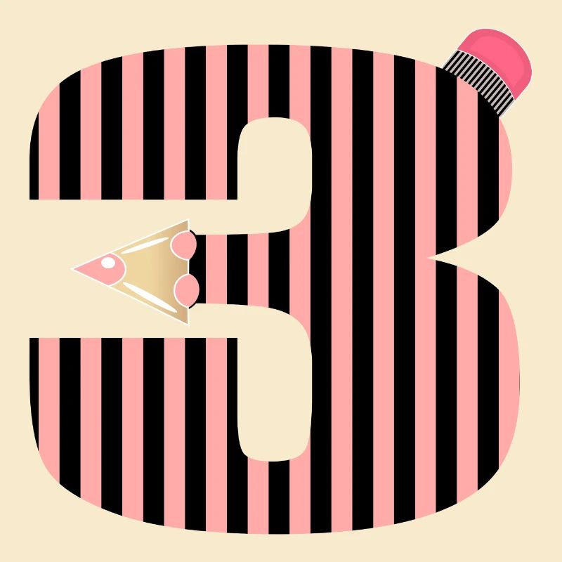 CRAYONS THREE-YEAR-OLD NUMBER 3 THREE