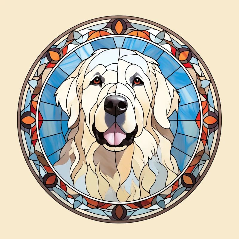 Große Pyrenäen Hunderasse Aquarellglas