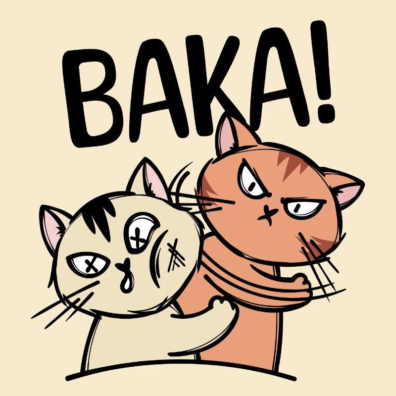 Baka Manga Cat Anime Comic Animation Saying