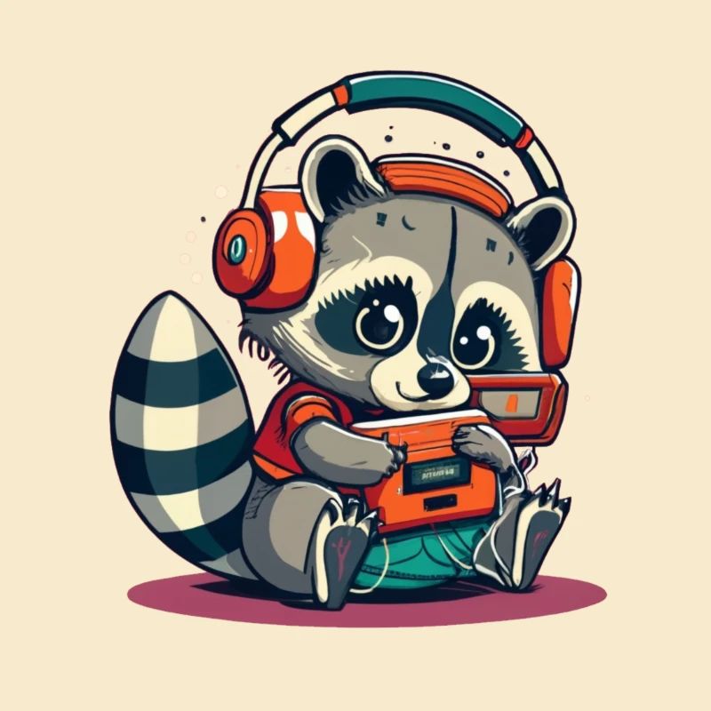Waschbär-Kassetten-Kopfhörer