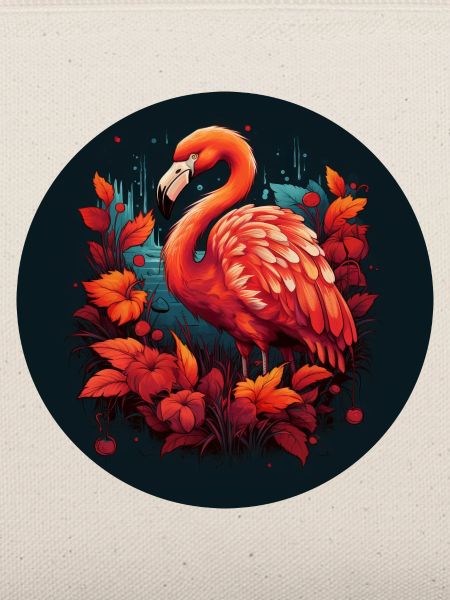Flamingo in Herbstblättern