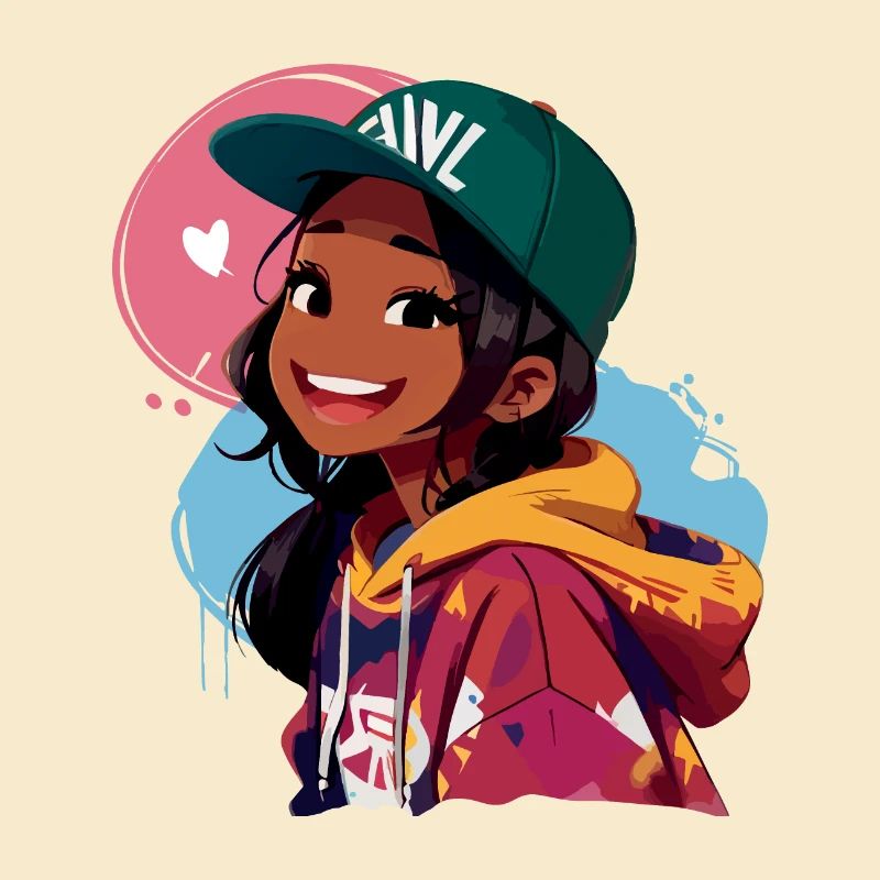 Schwarzes Mädchen im Kapuzenpullover