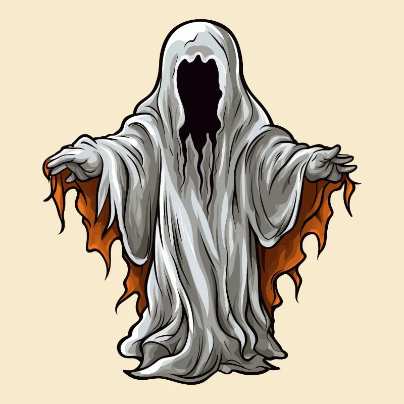 Schwebender gruseliger Halloween Horror Geist