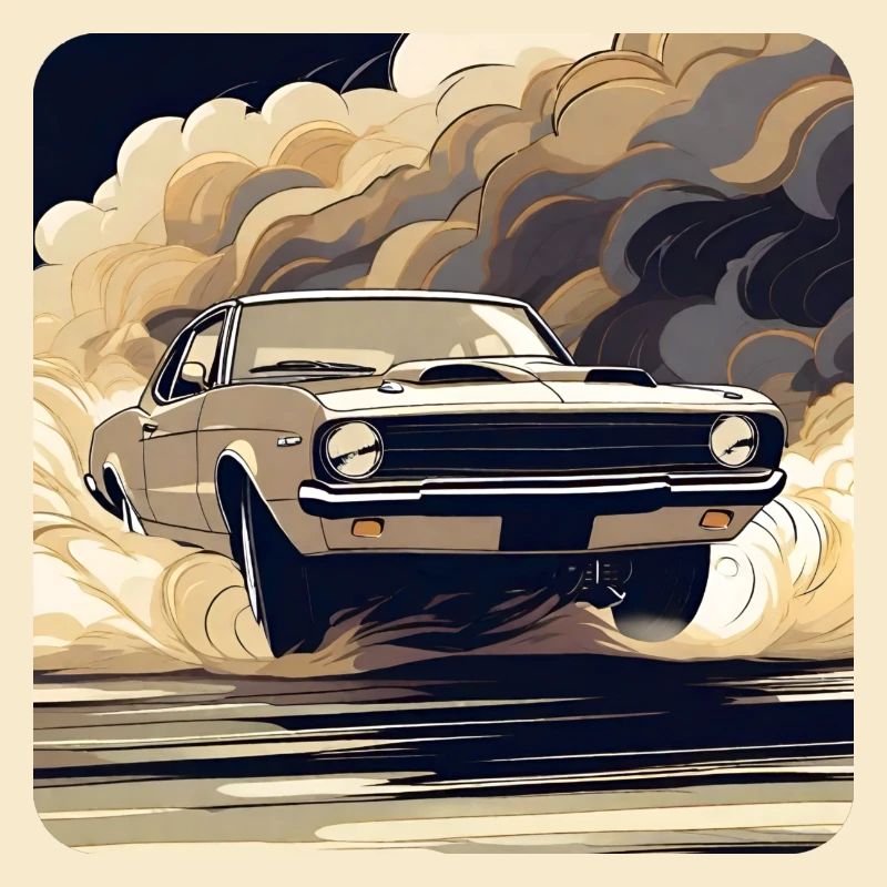 Oldtimer Drift Auto Turbo Rallye mit Rauch