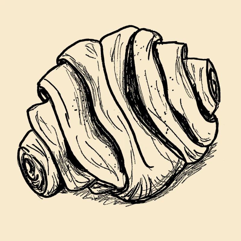 Franzbrötchen Skizze