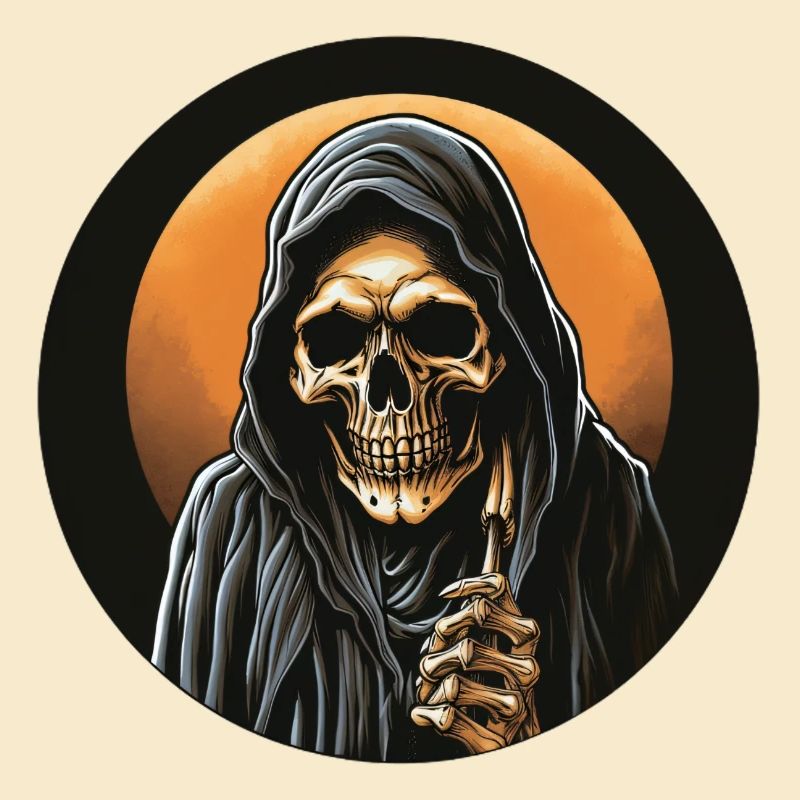 Squelette avec cape avant lune de sang Halloween
