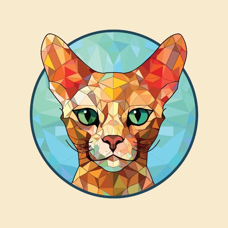 Illustration à l’aquarelle colorée de chat Devon Rex rouge
