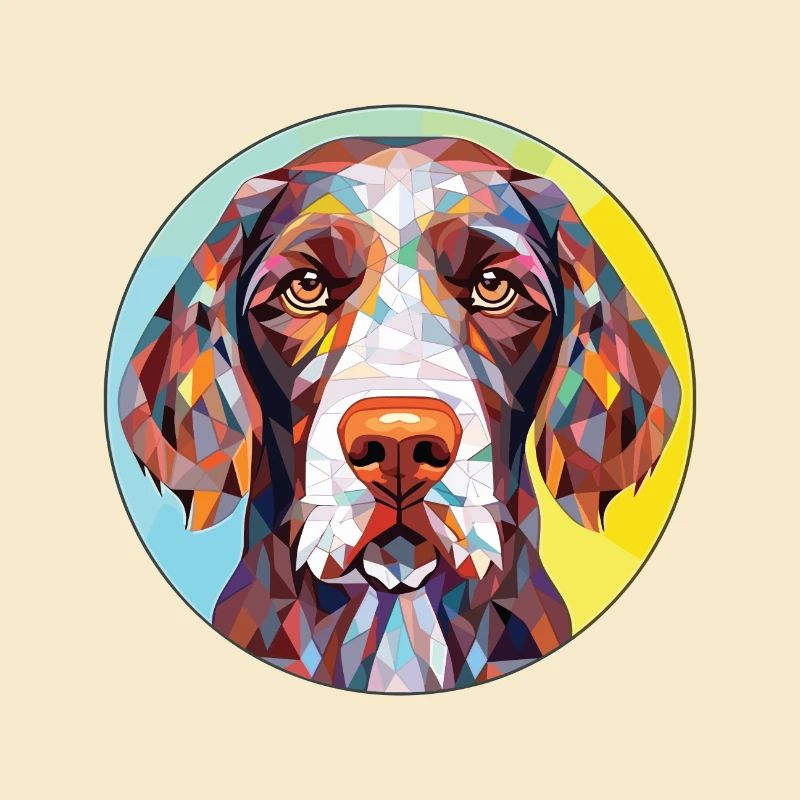 German Short Haired Pointer Dog Breed Watercolor
