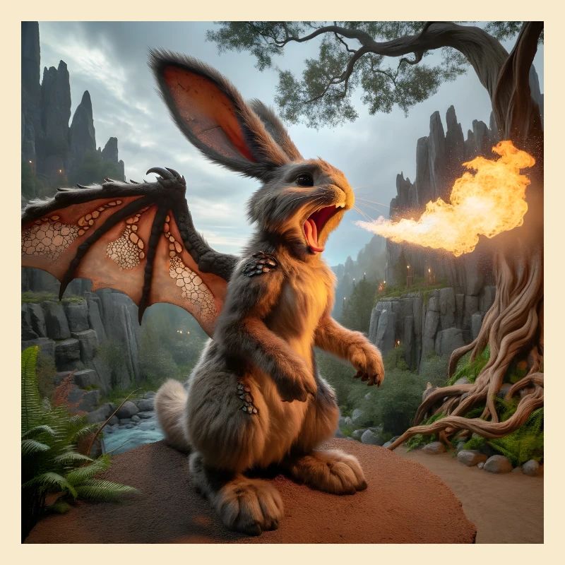 Feuerspeiender Hase Drache #17
