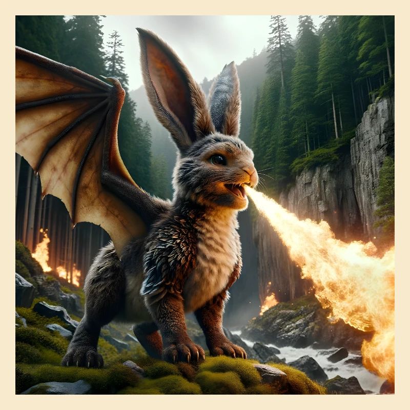 Feuerspeiender Hase Drache #13
