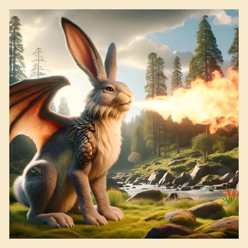 Feuerspeiender Hase Drache #08