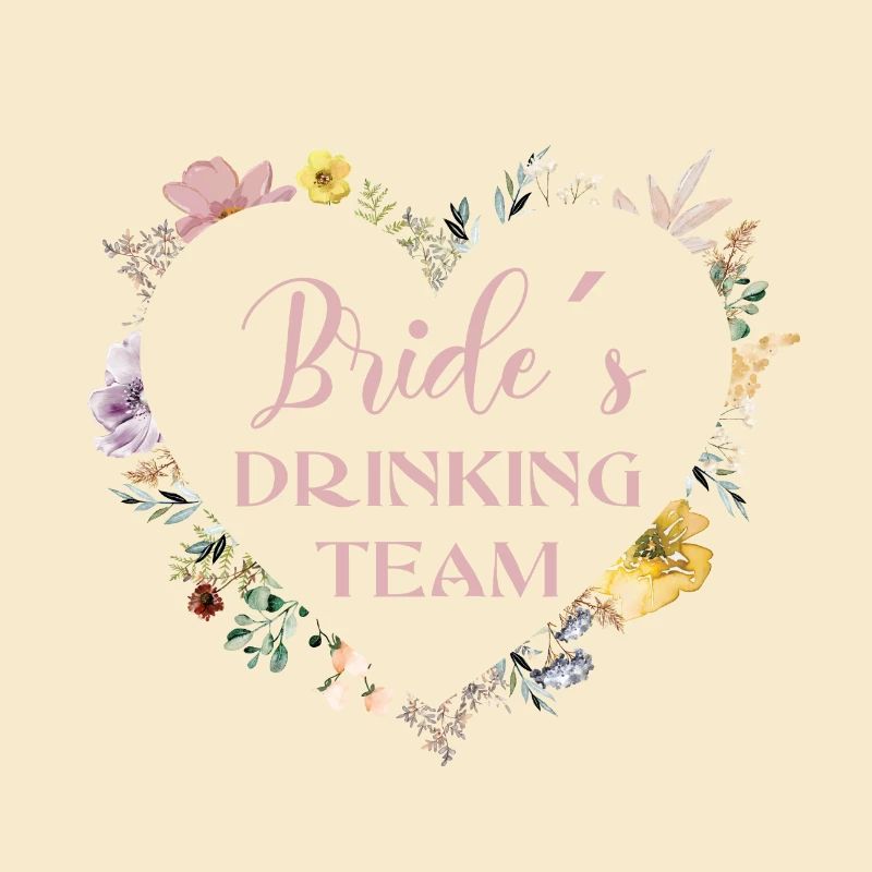 Bride´s-Drinking-Team! Herz-Blumen