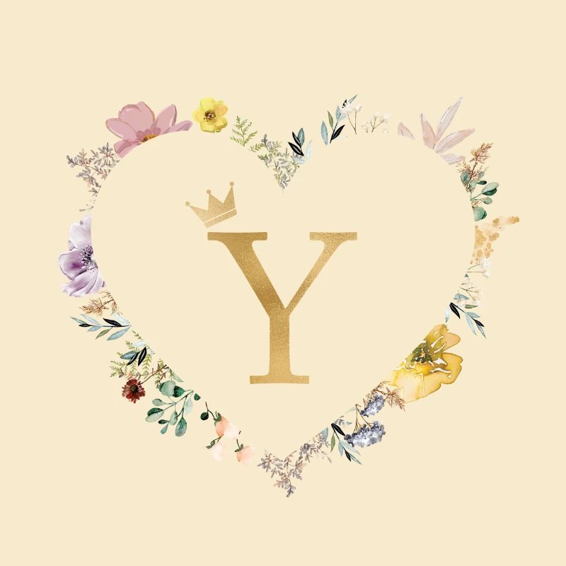 Letter Y, Monogram, Heart, Personalizable