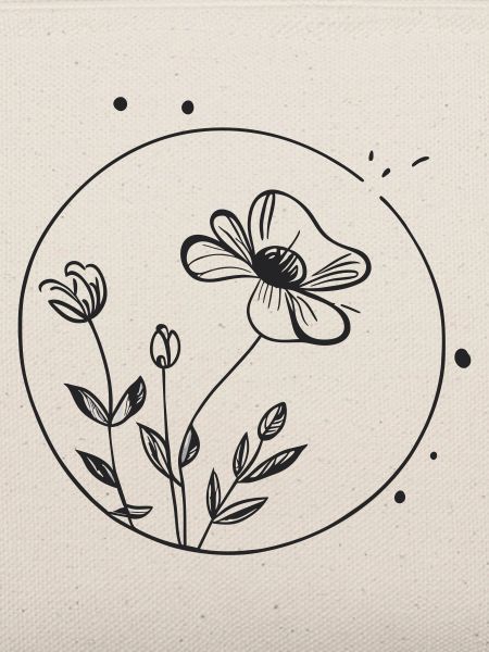 Mohnblume im Kreis