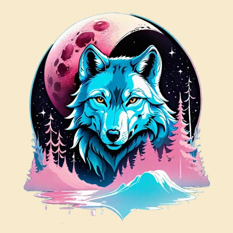 Wolf und Mond
