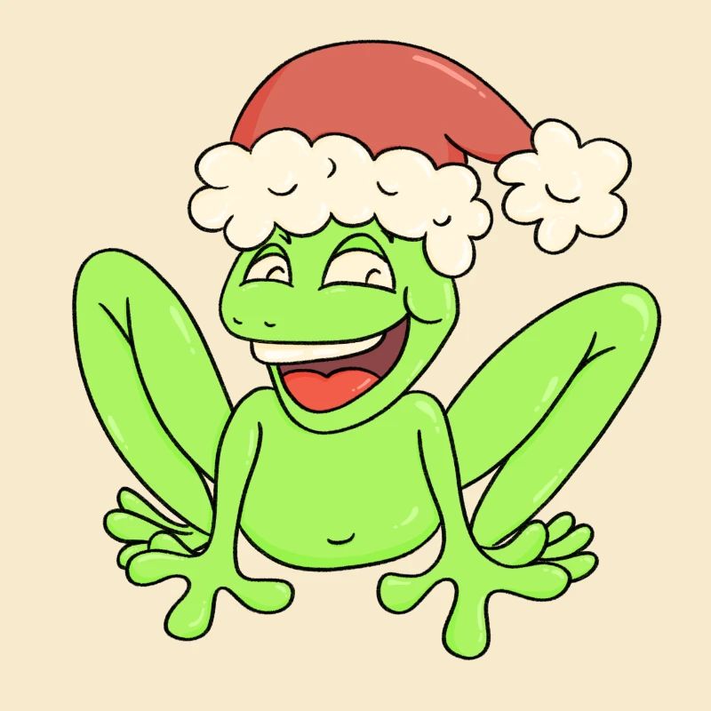 Fröhlicher Weihnachtsfrosch