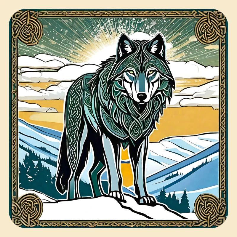 Cooler Wolf im keltischen Style