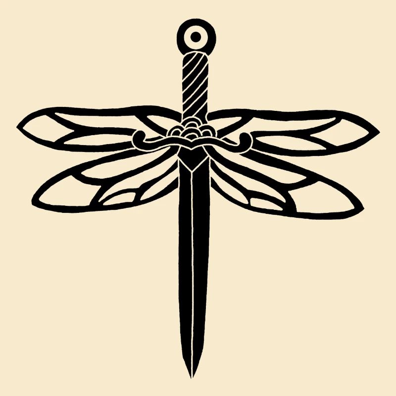 épée noire et ailes de libellule