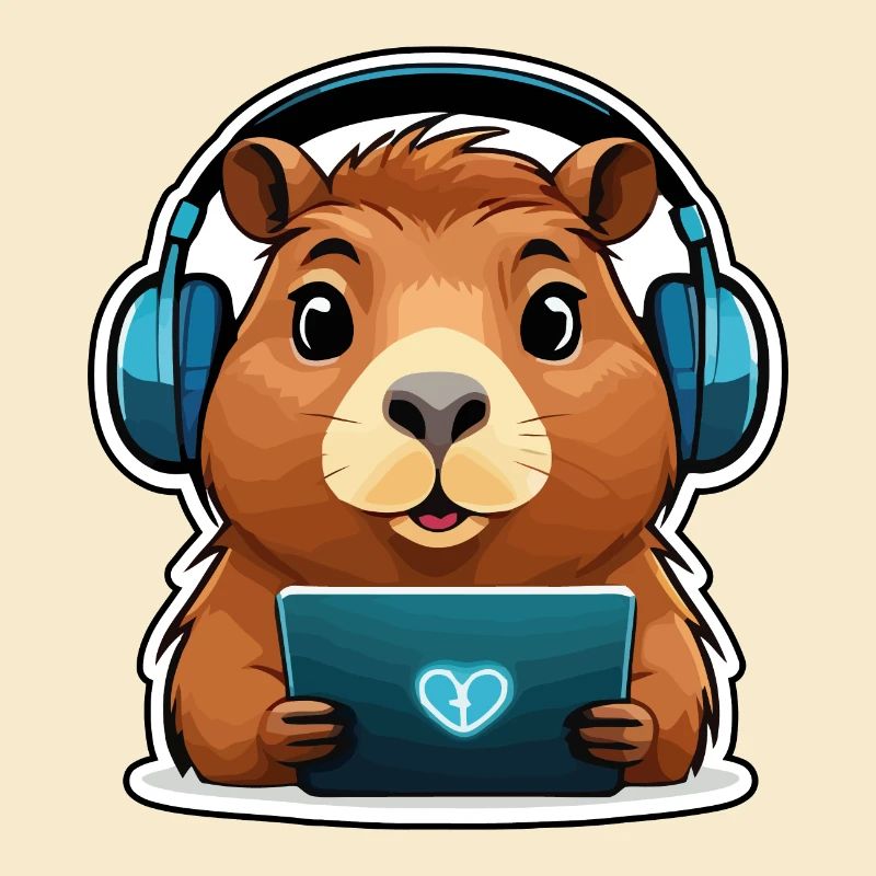 Capybara avec ordinateur