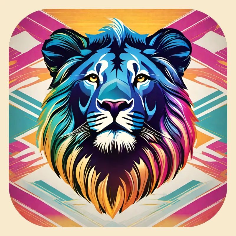 Lion dans un style rétro