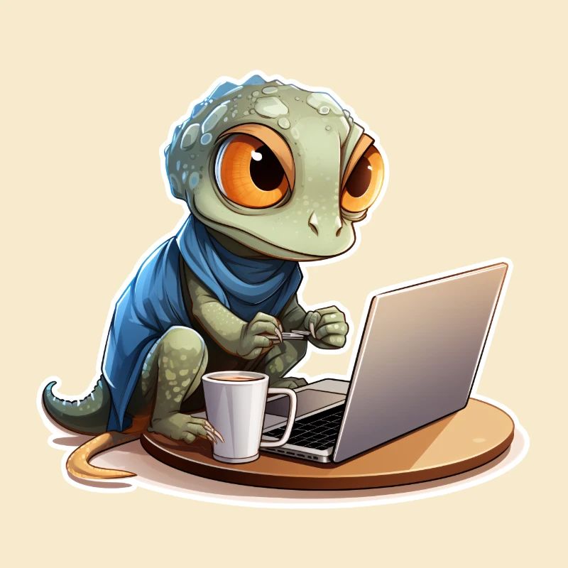 Cute Gecko Internet Coffee Nerd Funny Shirt