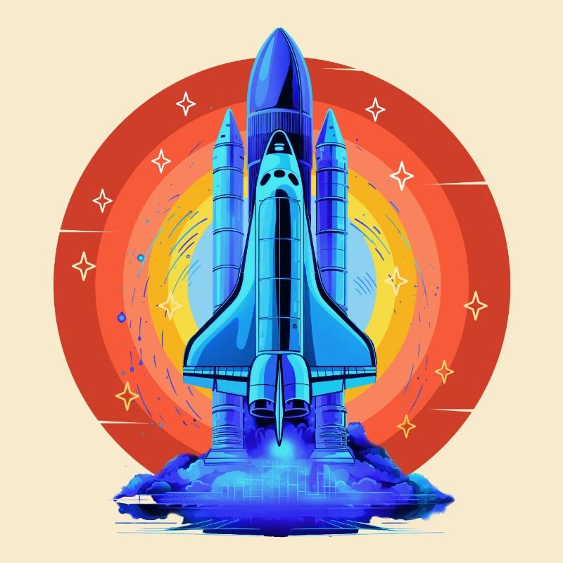 BLAUES SPACE SHUTTLE RETRO VINTAGE