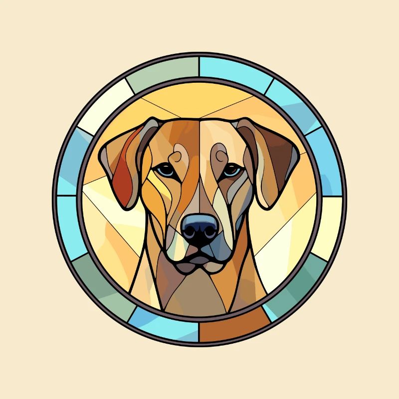 Schwarzes Maul Cur Hund Rasse Buntes Glas Buntes W