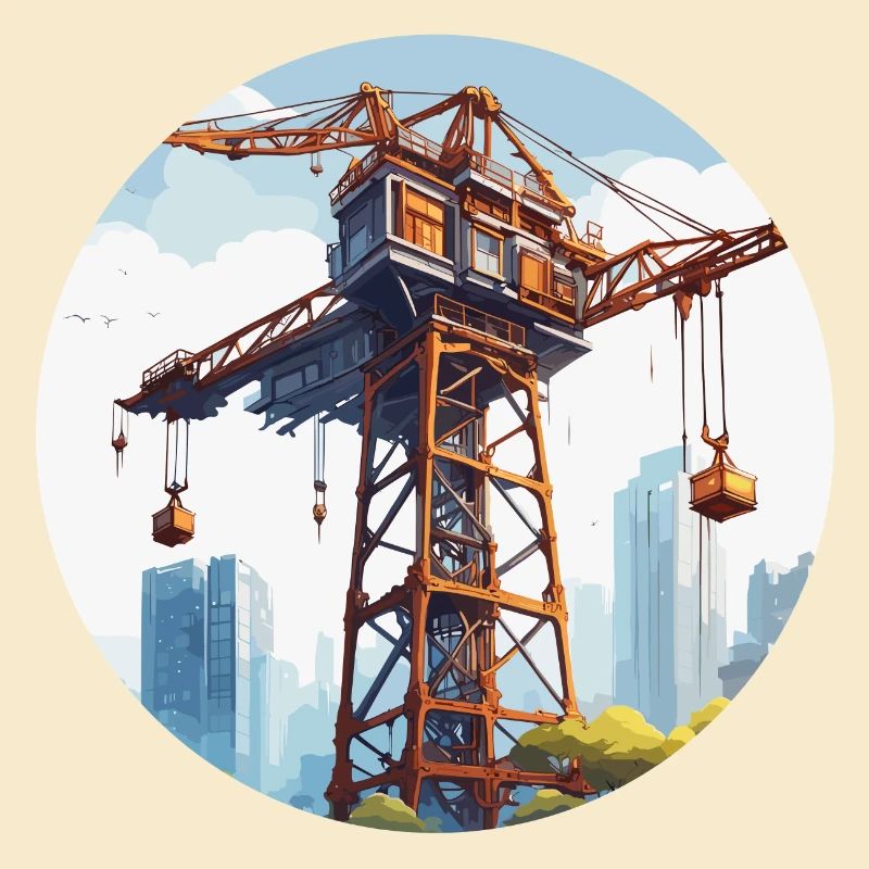 Crane / construction site / winch / crane system