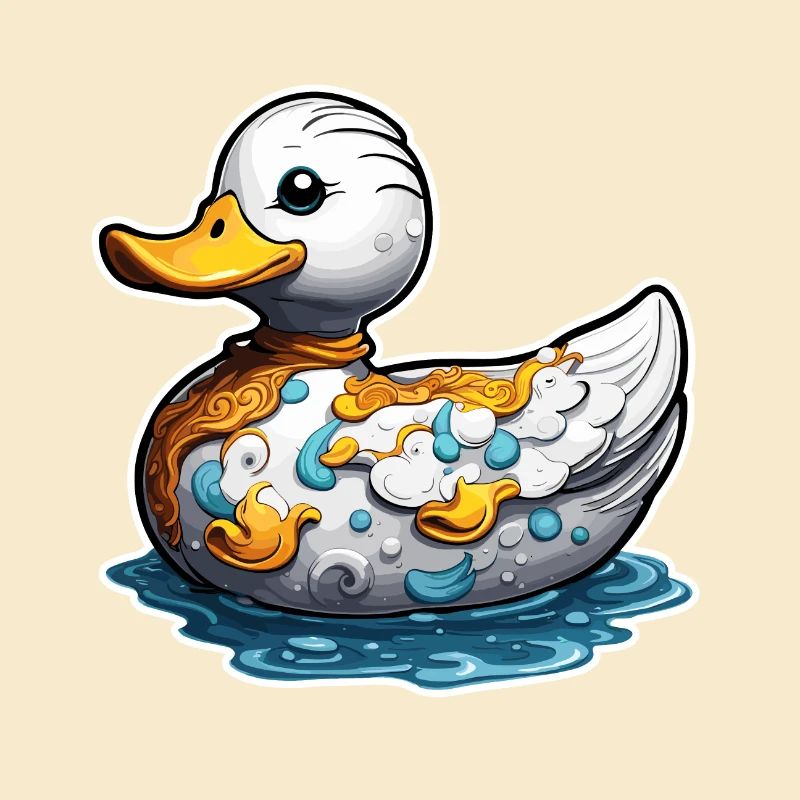 Canard en caoutchouc / canard en caoutchouc / eau / baignoire