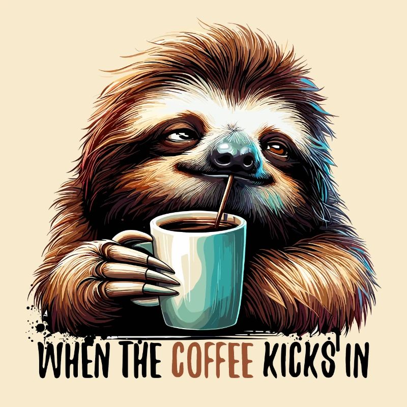 Faultier Kaffee kickt Geschenk
