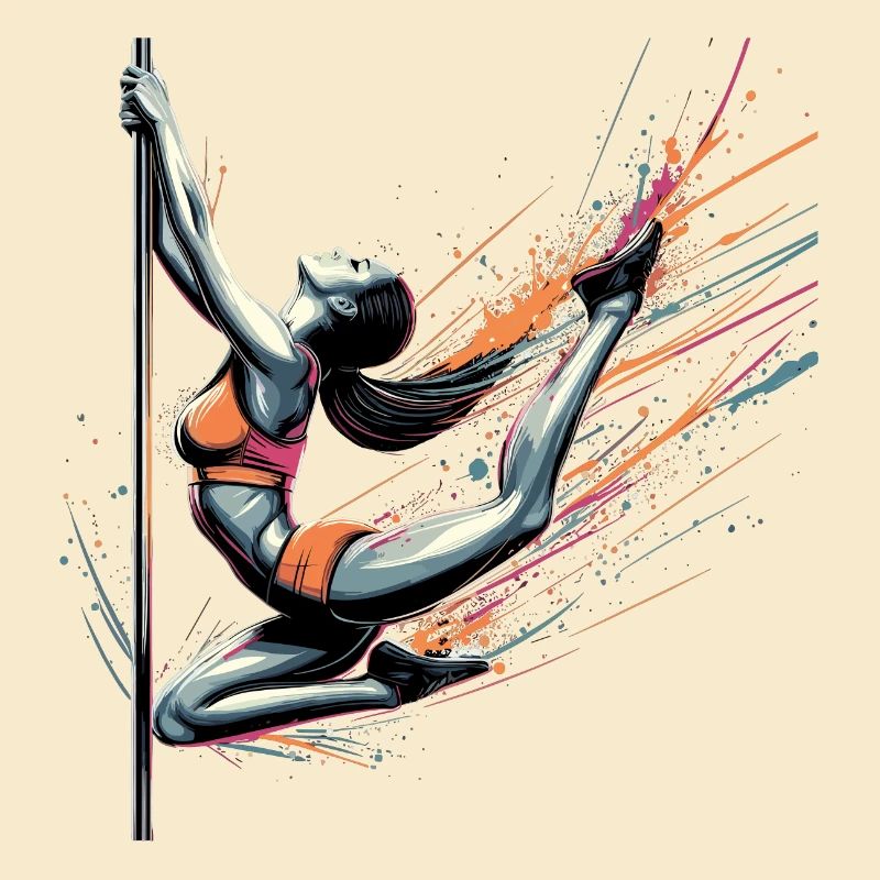Pole Dance Dynamik Farben Geschenk