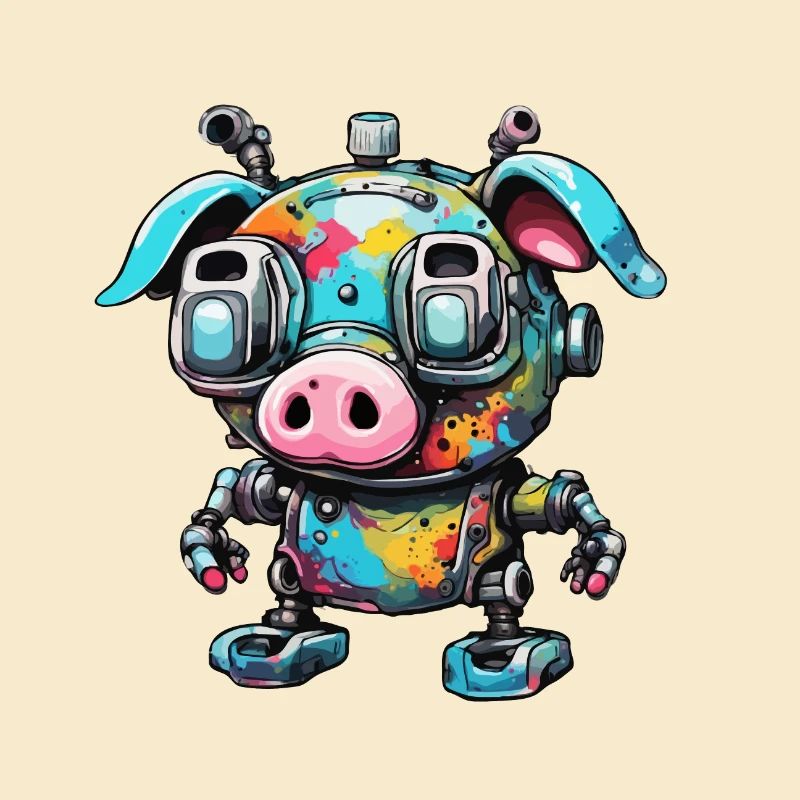 Roboter Tier / KI / Mechanisierte Tiere / Comic
