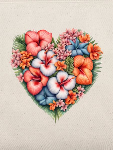 Herz aus Hibiskusblüten Muster