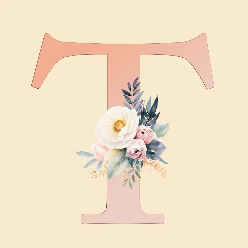 T monogramme, Floral, Boho