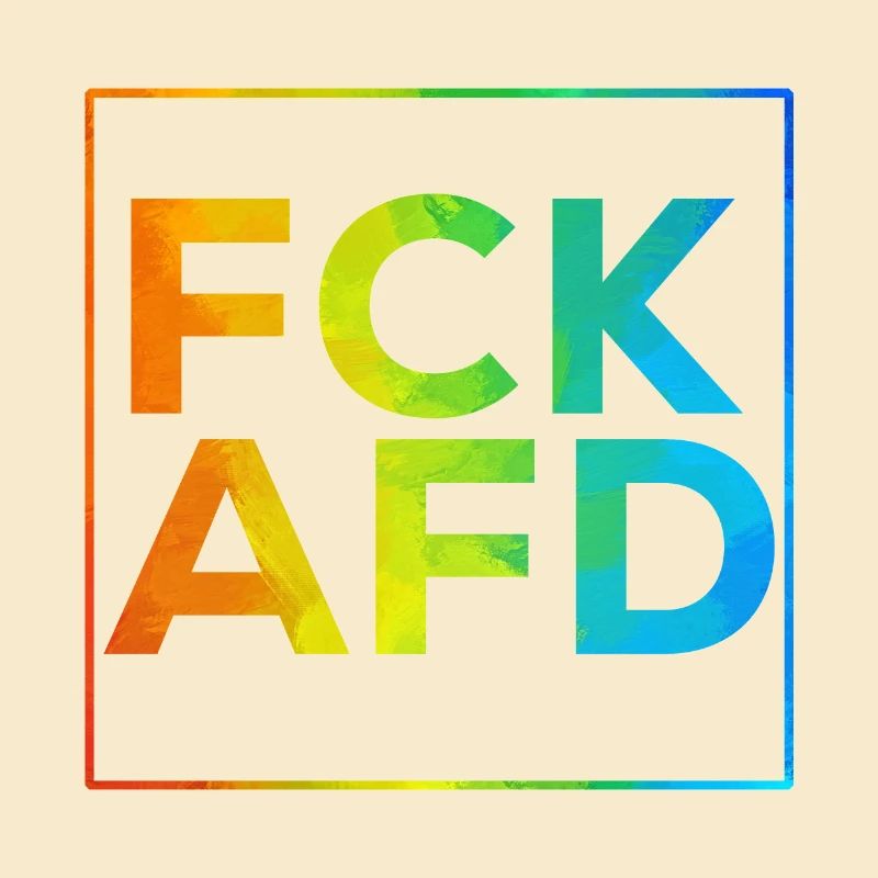FCK AFD mit Rahmen Regenbogen