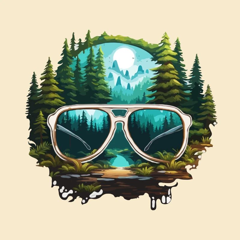 Sunglasses / Reflection / Forest / Reflection