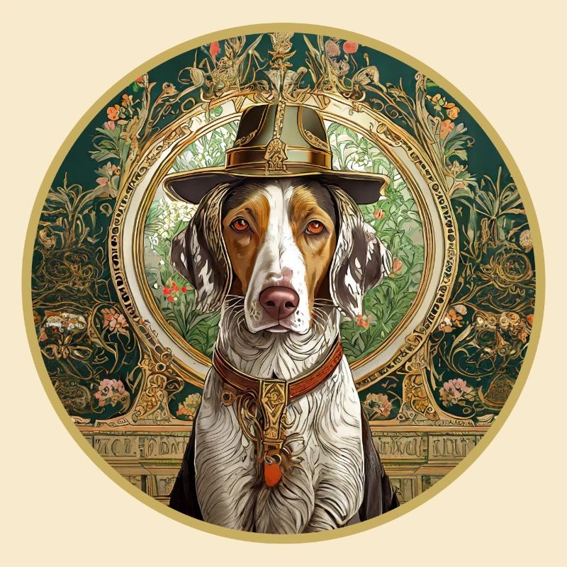 Jagdhund mit Hut